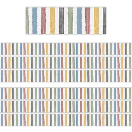 Teacher Created Resources Classroom Cottage Stripes Straight Border Trim, 72PK 7177
